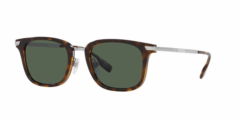 NEW BURBERRY men's square sunglasses in dark havana/ dark green